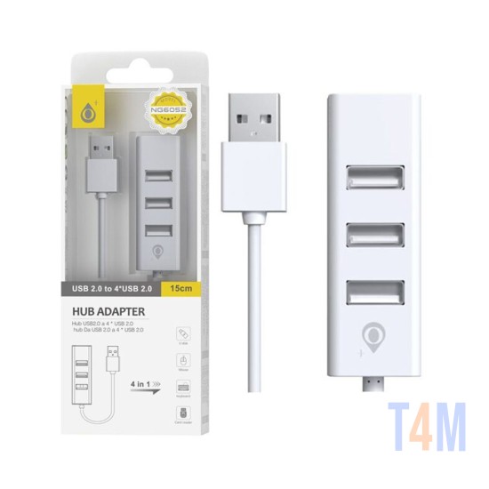 OnePlus 4 in 1 USB 2.0 Hub Adapter NG6052 USB to USB Support OTG 0.15m White